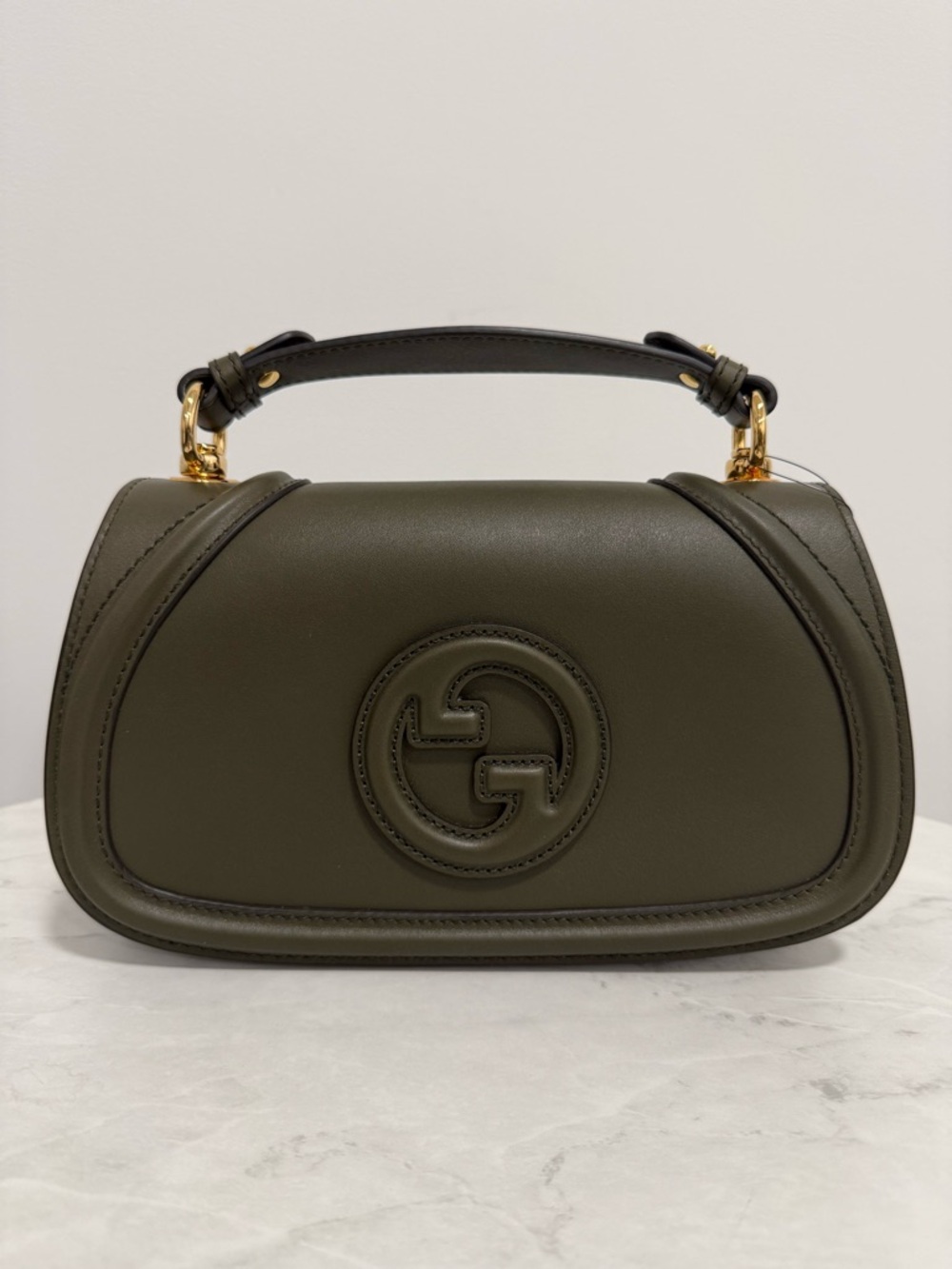 Gucci Blondie medium top handle bag green